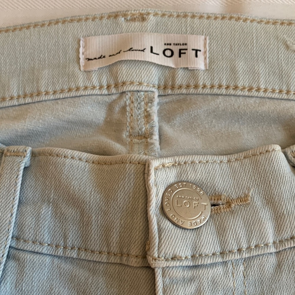 Ann Taylor LOFT Modern Skinny Summer Denim Ankle Distressed 5-Pocket Jeans Sz 2